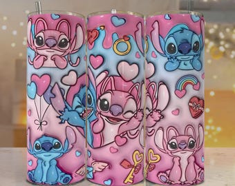 Cartoon Stitch Tumbler Wrap: 20oz,30oz Straight\Tapered Skinny Sublimation Design (Digital Download)