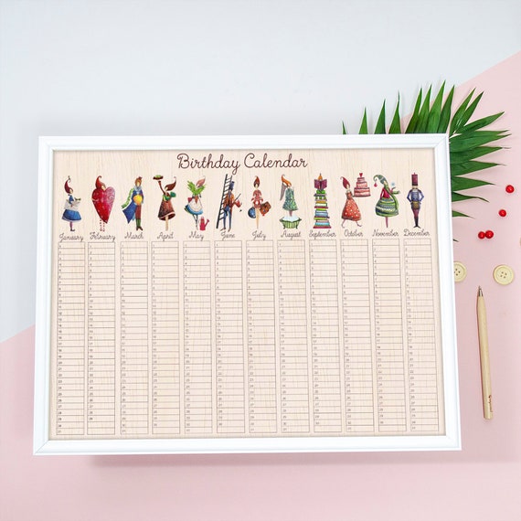Ontstaan toenemen Raar A3 houten verjaardag kalender familie verjaardag board home | Etsy Nederland