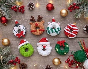 7-in-1 Crochet Christmas Ornament Pattern PDF — Penguin, Reindeer, Holiday Doll & Fun Crochet Decorations