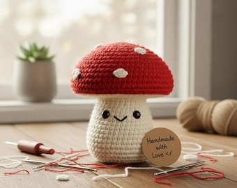 Anfänger Pilz Häkelanleitung Amigurumi PDF | Fliegenpilz Stofftier DIY | Sofort Download