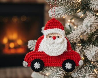 Weihnachtsmann Auto Ornament Muster | DIY Weihnachtsdeko (PDF)