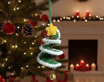 Gehäkeltes Wind wirbelndes Weihnachtsbaum Ornament Muster PDF | Weihnachtliche Häkelanleitung Digital Download | Gehäkelte Urlaub Dekor Amigurumi
