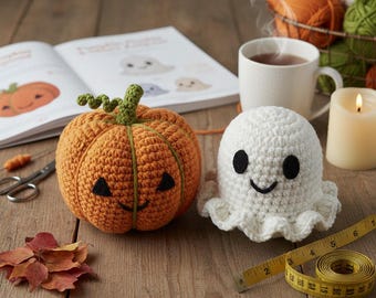 Halloween Crochet Set | Pumpkin Plushie and Ghost Amigurumi |  Beginner Friendly DIY