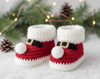 Nikolausstiefel Häkelanleitung PDF | Weihnachts-Booties Amigurumi | Urlaub Sneaker | Schuhe Ornament