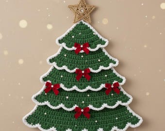 Gehäkelte Weihnachtsbaum-Wandbehang-Muster | PDF Festliche Feiertage Häkeln Dekor