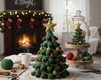 Weihnachtsbaum Häkelanleitung | Handgemachte Weihnachtsdekoration (PDF-Muster)