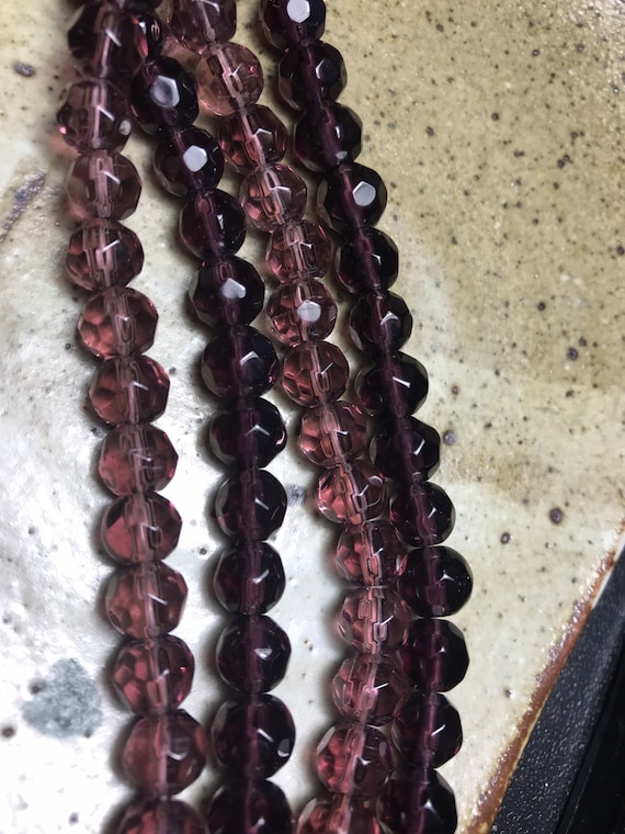 8 Mm Faceted Glass Purple Beads for Jewelry Making 