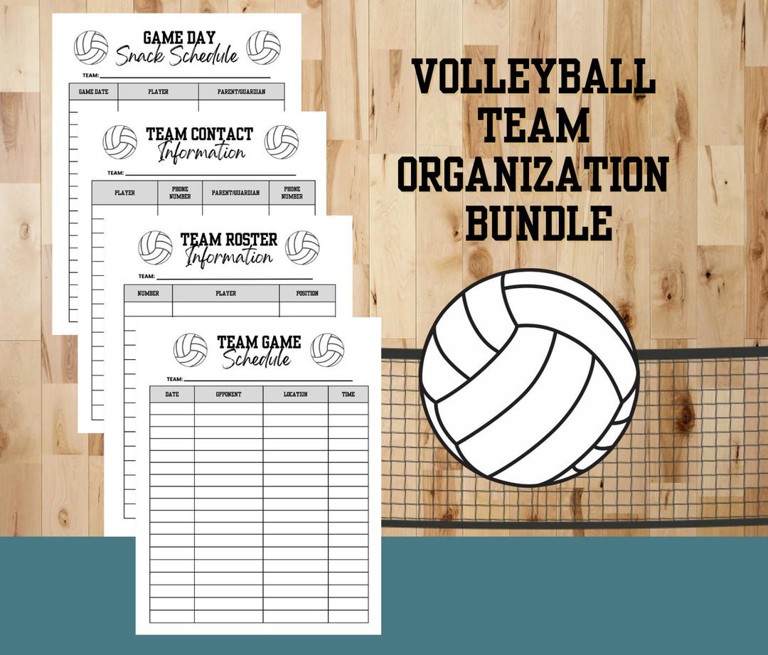 Editable Volleyball Template Bundle Includes Roster, Game Schedule ...