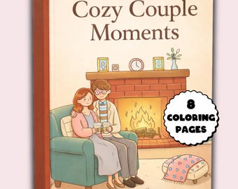 Dibujos para colorear de parejas acogedoras: Momentos románticos (PDF + PNG)