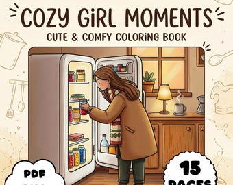 Cozy Girl Moments 15 Coloring Pages – Hygge Fall & Winter Art (Digital Download)
