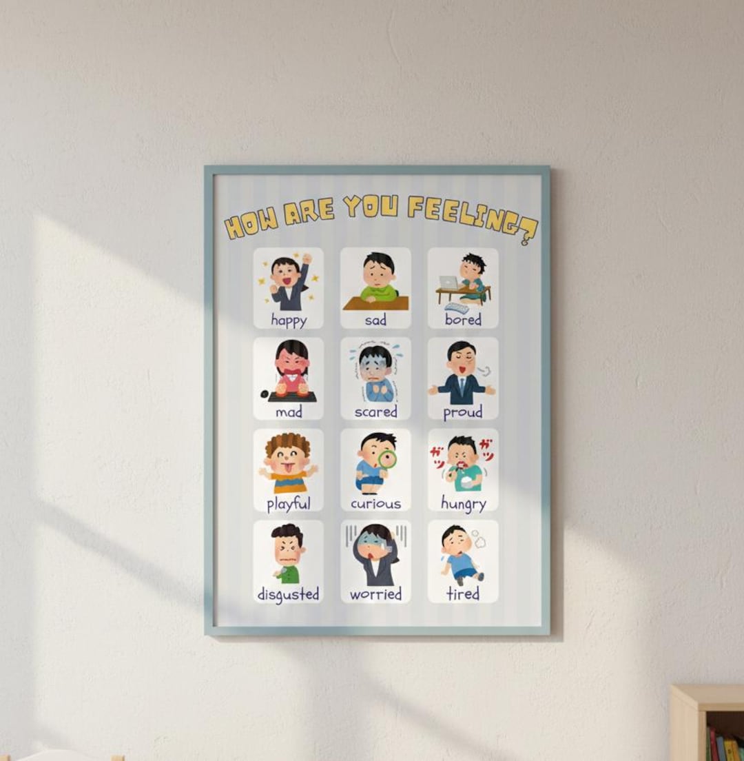How Are You Feeling Emotions Chart for Kids, Daily Feelings Poster for ...