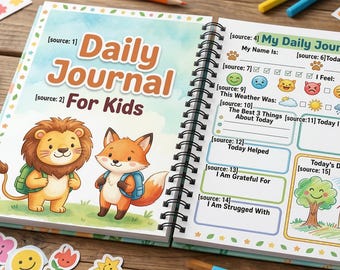 Kids Daily Journal, Gratitude Diary, Mindfulness Tracker (Digital Download)