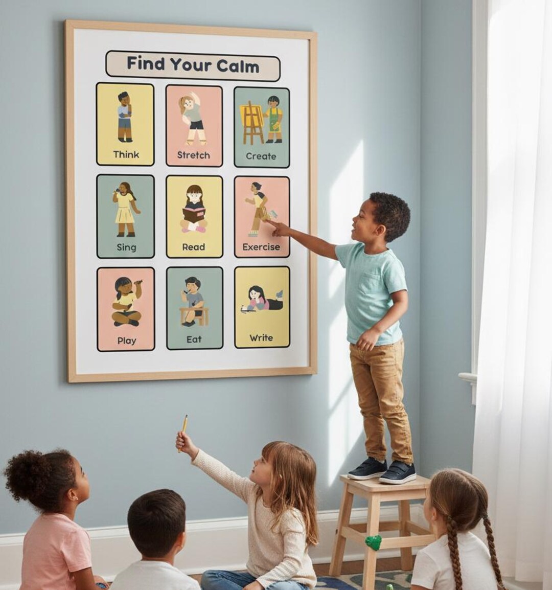 Find Your Calm Poster for Kids, Coping Skills Chart for Toddlers ...