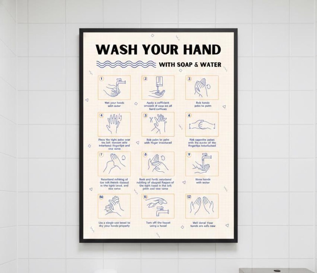 Hand Washing Steps Poster | Kids Classroom, School Nurse (digital ...