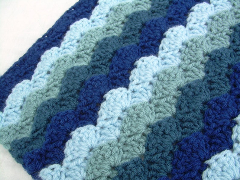 Crochet Blue Baby Blanket Crochet Baby Blanket Baby Blanket Hues of Blues crib size
