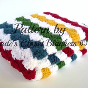 Crochet Baby Blanket Pattern, Instant Download, PDF Pattern, White and Primary Rainbow, Gender Neutral Blanket, Crib size and Travel size