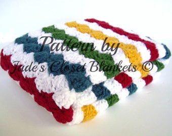 Crochet Baby Blanket Pattern, Instant Download, PDF Pattern, White and Primary Rainbow, Gender Neutral Blanket, Crib size and Travel size