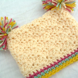 Buy Crochet Baby Pom Pom Hat Pattern, Instant Download, PDF Pattern ...