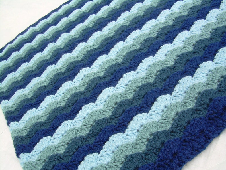 Crochet Blue Baby Blanket Crochet Baby Blanket Baby Blanket Hues of Blues crib size