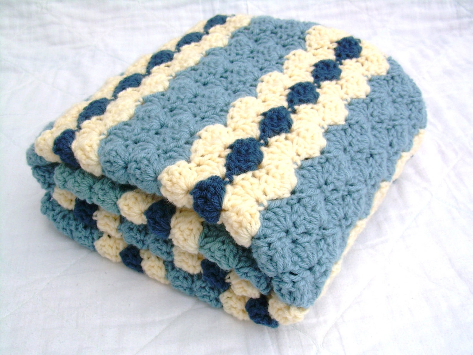 Crochet Baby Blanket Baby Blanket Crochet Blue Baby Blanket Etsy