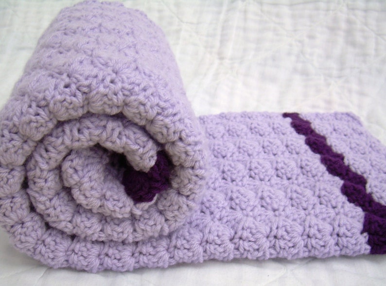Crochet Baby Blanket Baby Blanket Crochet Purple Baby - Etsy