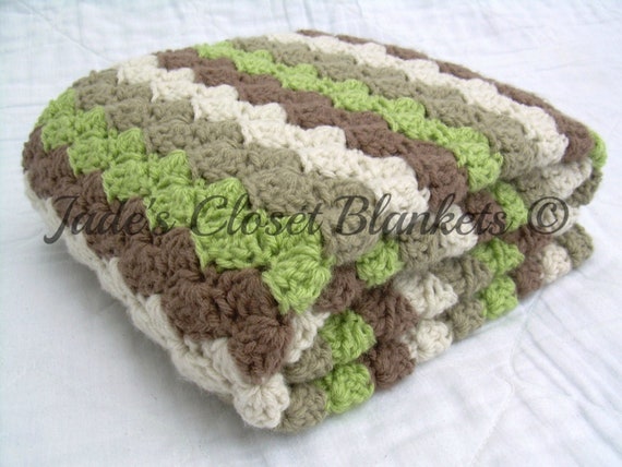 Crochet Baby Blanket Green and Khaki Baby Blanket Earth Tones off White Khaki Green and Brown Baby Afghan Baby Shower Gift Etsy Canada