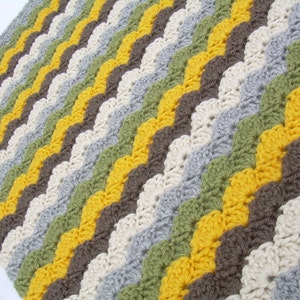 Crochet Baby Blanket Pattern, Instant Download, Crochet Pattern, Neutral Earth Tones, Gender Neutral Blanket, Crib size and Travel size image 4