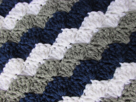 Navy and white baby cheap blanket
