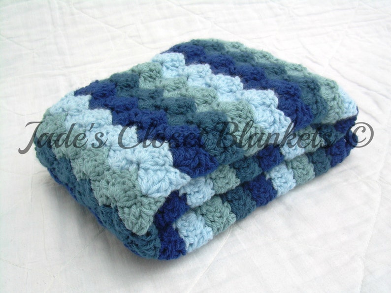 Crochet Blue Baby Blanket Crochet Baby Blanket Baby Blanket Hues of Blues crib size