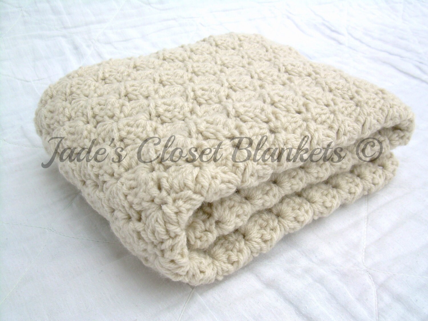 Crochet Baby Blanket Baby Blanket Crochet Off White Baby Etsy