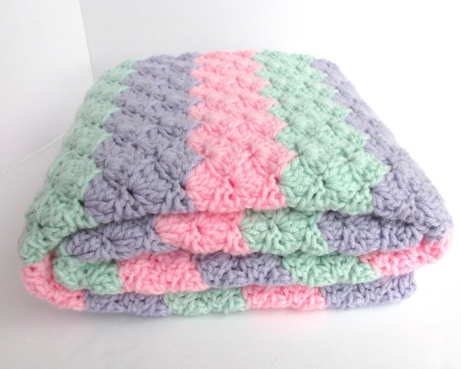 Crochet Baby Blanket Pastel Baby Girl Blanket Lilac Purple | Etsy