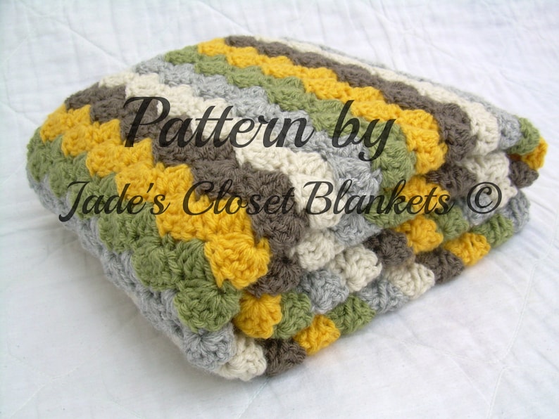 Crochet Baby Blanket Pattern, Instant Download, Crochet Pattern, Neutral Earth Tones, Gender Neutral Blanket, Crib size and Travel size image 1