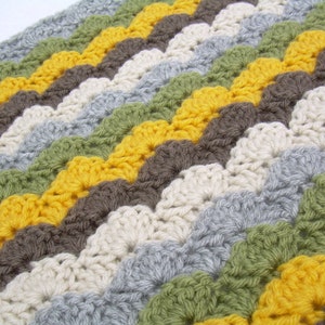 Crochet Baby Blanket Pattern, Instant Download, Crochet Pattern, Neutral Earth Tones, Gender Neutral Blanket, Crib size and Travel size image 5