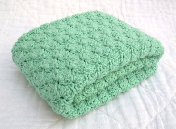 Crochet Couverture Bebe Couverture Bebe Crochet Vert Bebe Etsy