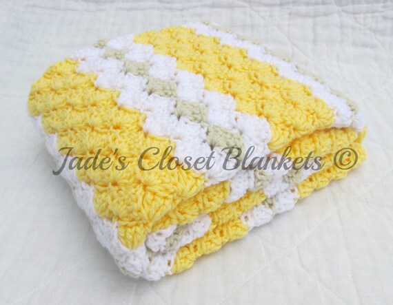 Crochet Baby Blanket Baby Blanket Crochet Yellow Baby Etsy