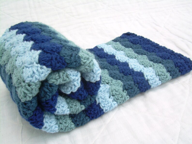 Crochet Blue Baby Blanket Crochet Baby Blanket Baby Blanket Hues of Blues crib size