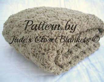 Crochet Baby Blanket Pattern, Instant Download, Digital PDF Pattern, Shell Stitch Blanket, Crib size and Travel size included
