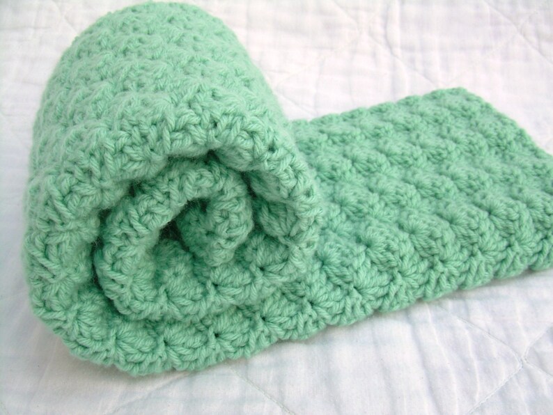 Crochet Baby Blanket Baby Blanket Crochet Green Baby Etsy