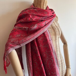 Pashmina Sciarpa 100% Viscosa – Donna, Rosso, 70x200 Cm, Accessorio Moda