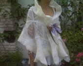 Bridal wrap / silk felted wedding gown shawl/ bridal bolero shrug
