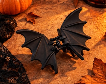 Fermaglio per capelli a forma di pipistrello per Halloween, fermaglio gotico nero, accessorio per capelli da donna, decorazione per acconciatura, stile punk