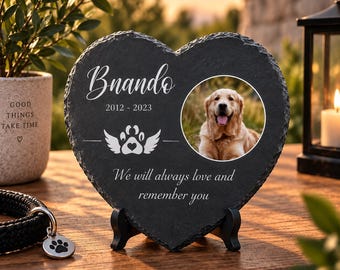 Targa commemorativa personalizzata per animali domestici, con foto e nome, un ricordo prezioso per il vostro cane o gatto.