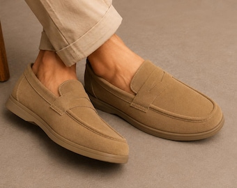 Mocassini estivi da uomo | Eleganti scarpe beige | Stile classico | Leggeri e traspiranti | Comodi e facili da indossare