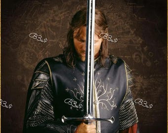 Handmade Legendary Steel Sword of King Elessar's Viking Sword Master Sword Replica Gift For Boyfriend Christmas Gift For Him