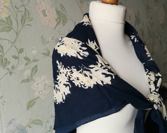 Ladies vintage scarf silk hippie boho accessories tie dye hand crafted square blue grey rusty red neckerchief bandana Dolly Topsy Etsy UK