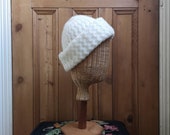Ladies vintage cream handmade hat woollen knitted mens hats beanie winter accessories soft yarn warm cozy womens Dolly Topsy Etsy UK