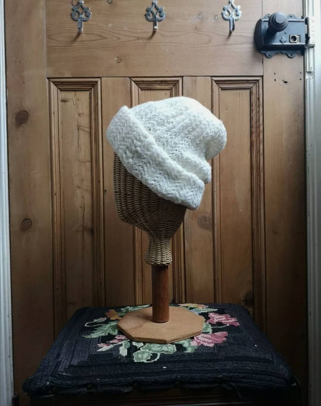Ladies Vintage Cream Handmade Hat 