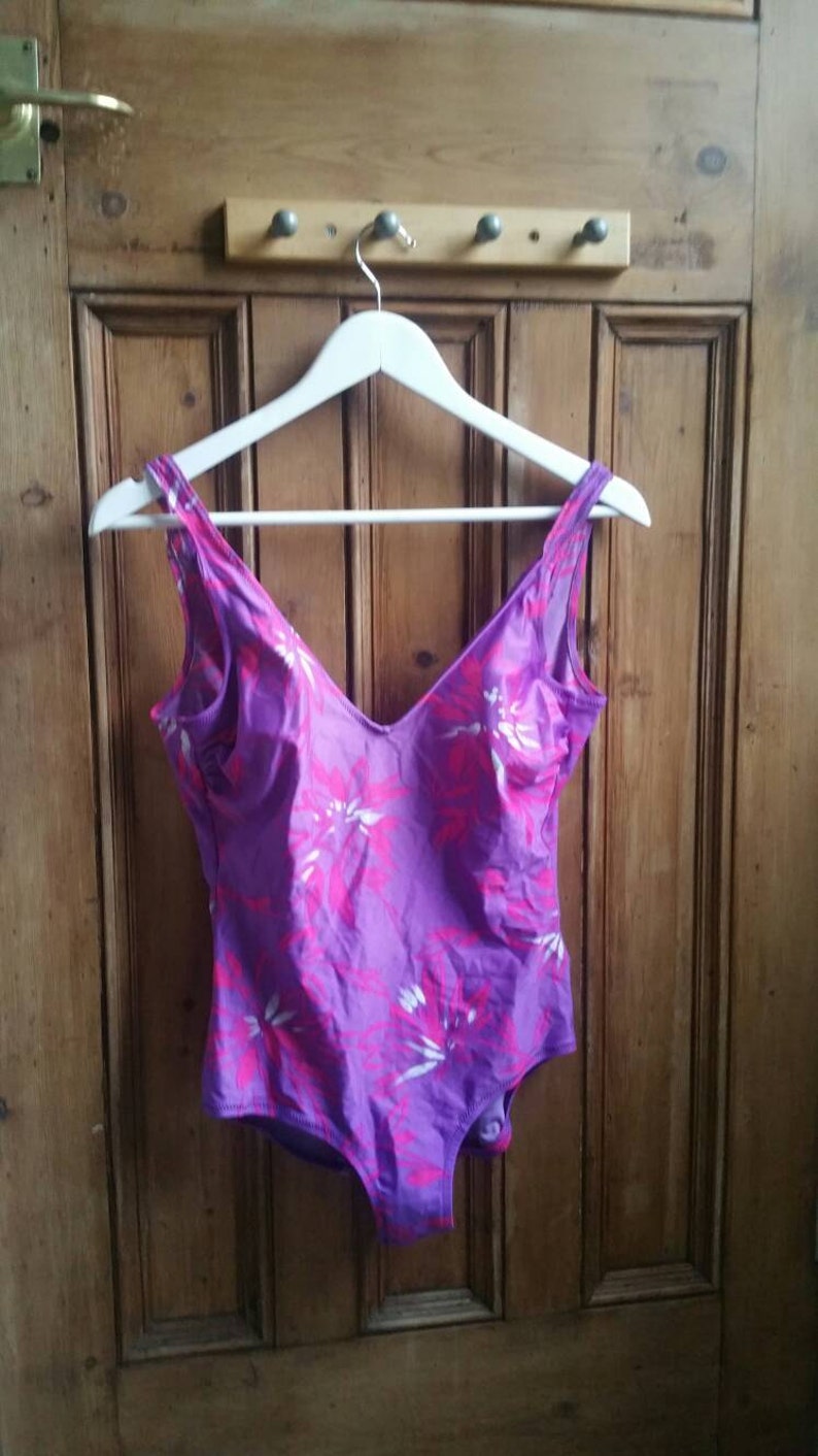 Ladies vintage swimming costume one piece swim suit size 12 Etsy