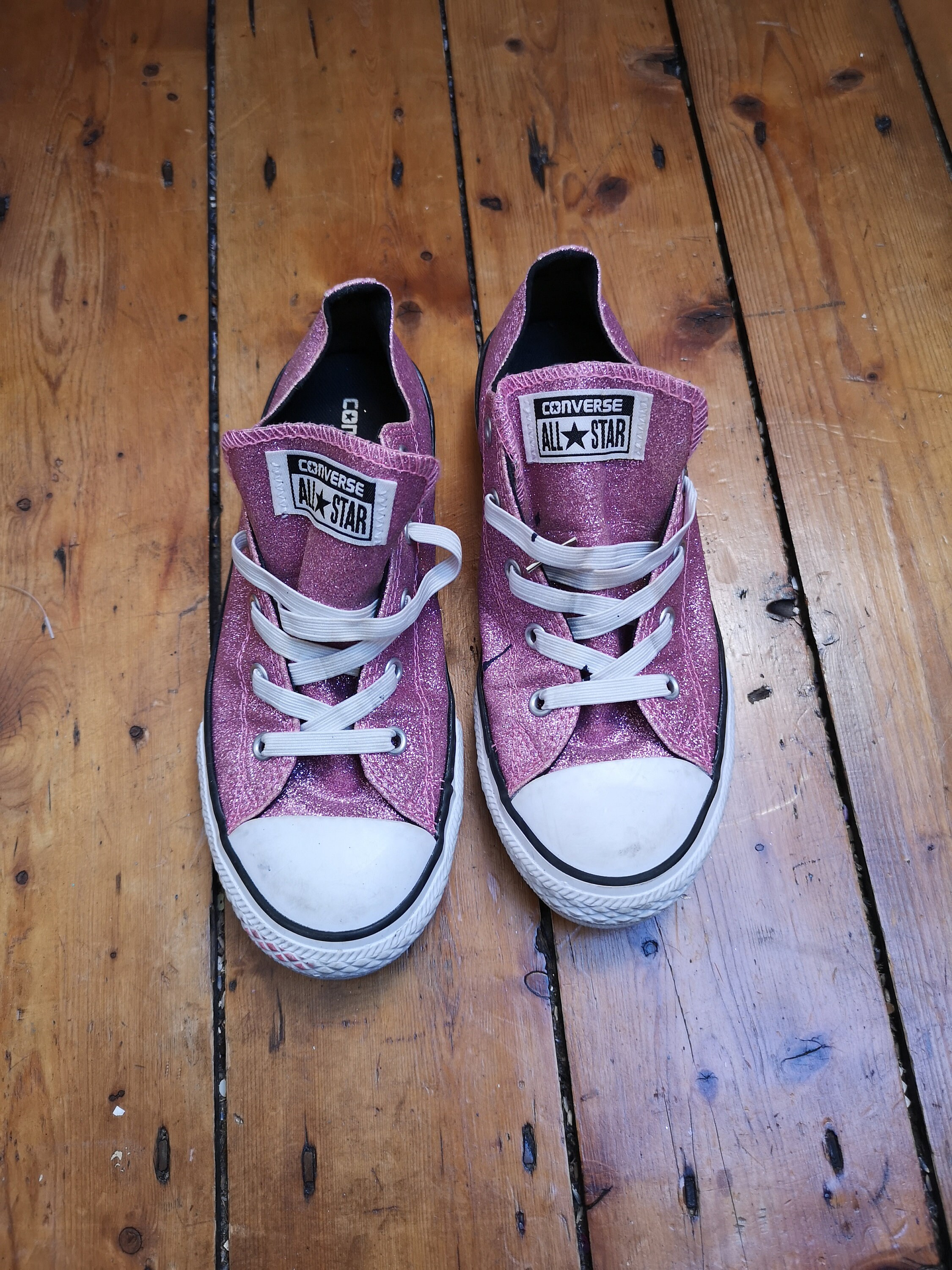 Ladies vintage glitter converse size 3. 5 all star pink Etsy