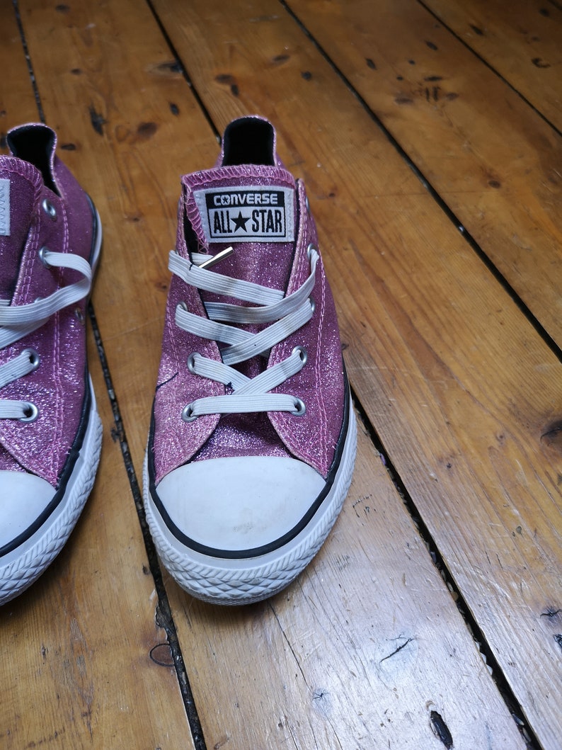 Ladies vintage glitter converse size 3. 5 all star pink Etsy